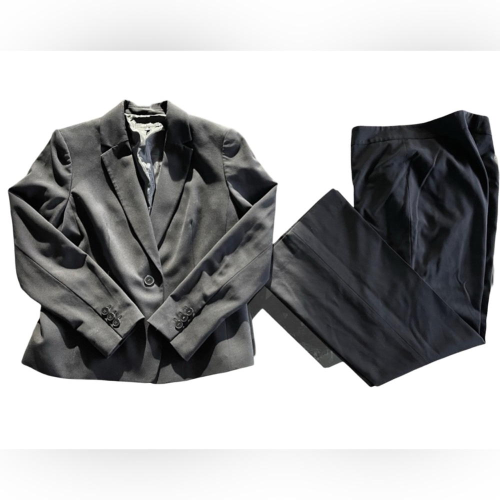 1237 Nine West Jacket Blazer Pants Suit Size 10 BLACK
